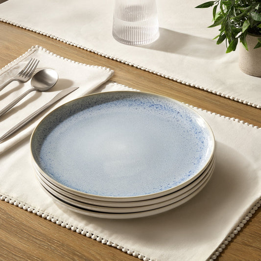 Sutton Stoneware Set of 4 Dinner Plates - Light Blue - DUSK