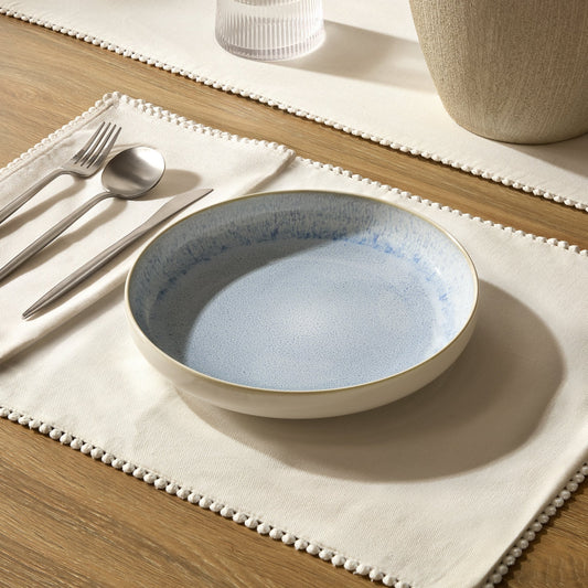 Sutton Stoneware Set of 4 Pasta Bowls - Light Blue - DUSK