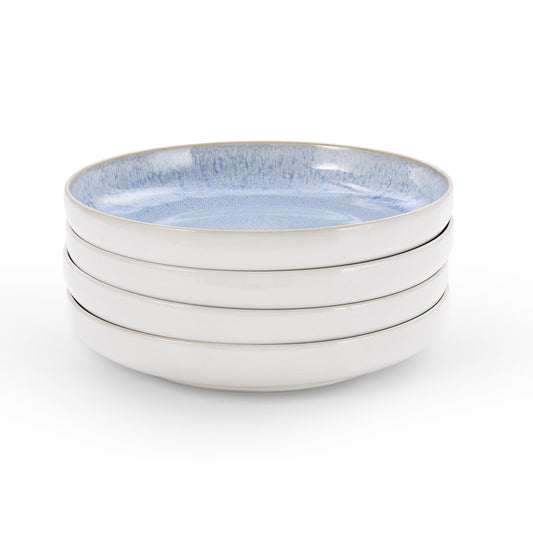 Sutton Stoneware Set of 4 Pasta Bowls - Light Blue - DUSK