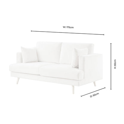 Sweden 2 Seater Sofa - Rib Ecru - DUSK