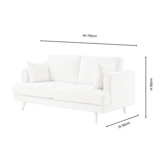 Sweden 2 Seater Sofa - Rib Ecru - DUSK