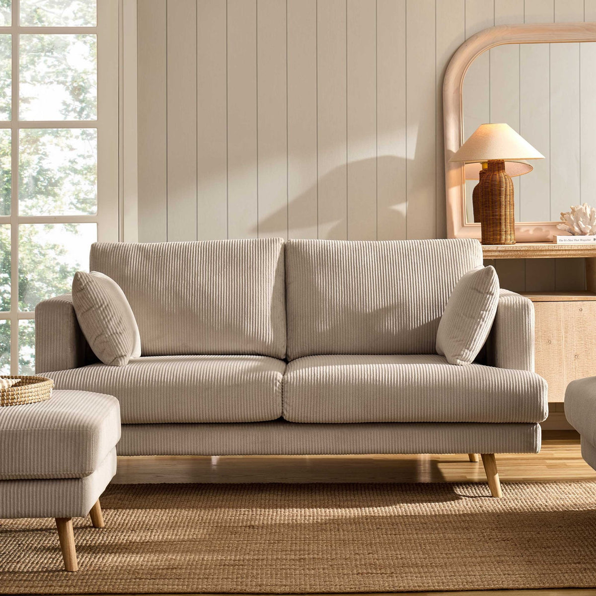 Sweden 2 Seater Sofa - Rib Ecru - DUSK