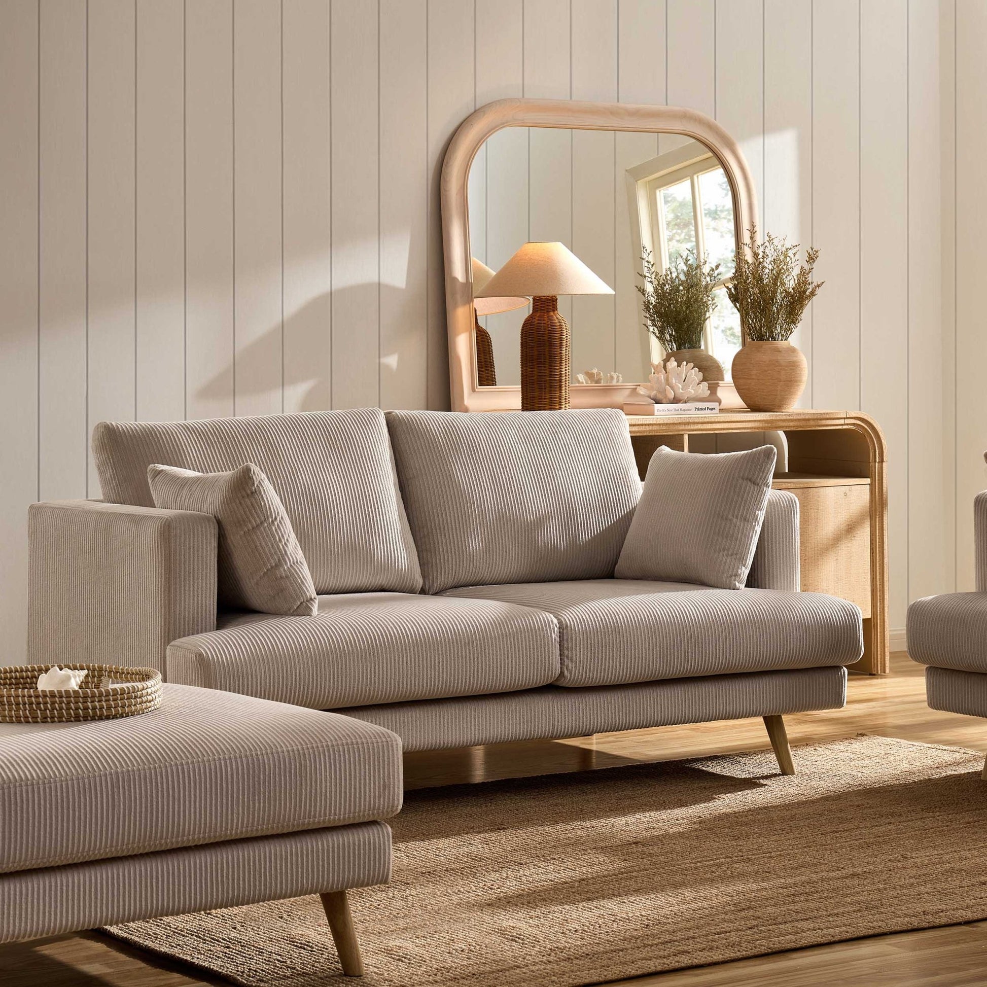 Sweden 2 Seater Sofa - Rib Ecru - DUSK