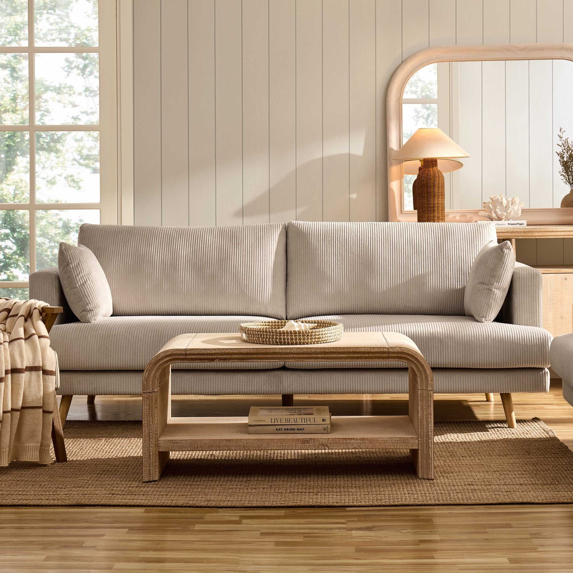 Sweden 3 Seater Sofa - Rib Ecru - DUSK