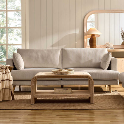 Sweden 3 Seater Sofa - Rib Ecru - DUSK