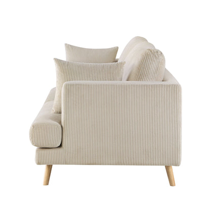 Sweden 3 Seater Sofa - Rib Ecru - DUSK