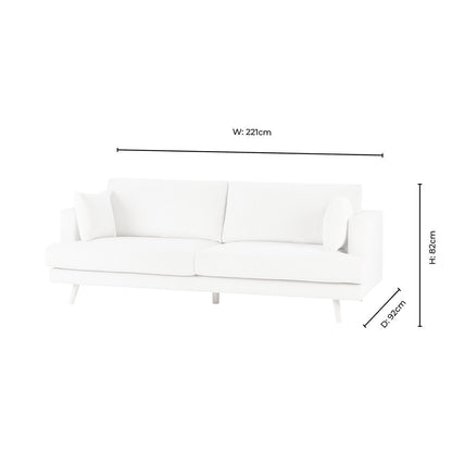 Sweden 3 Seater Sofa - Rib Ecru - DUSK