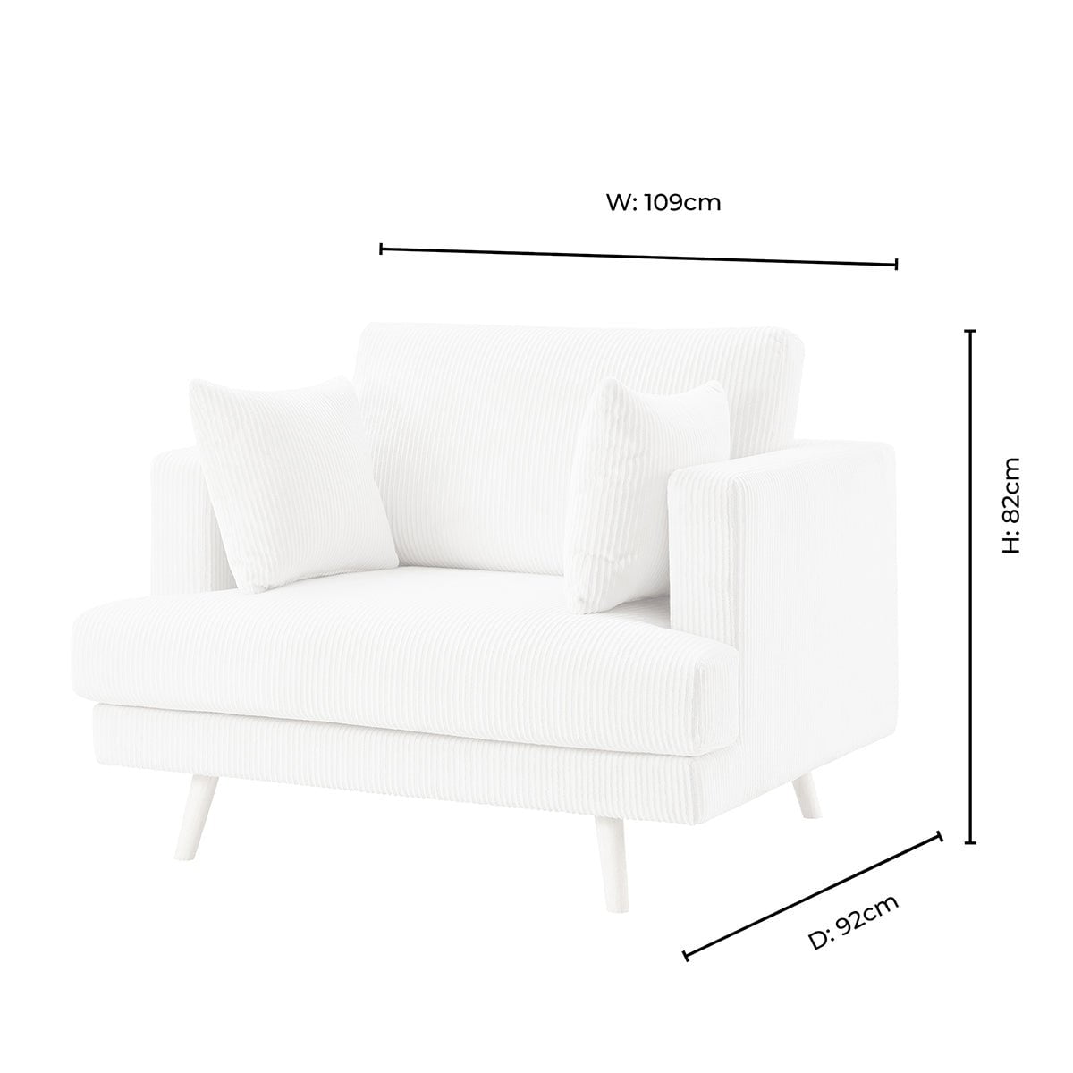 Sweden Loveseat - Rib Ecru - DUSK