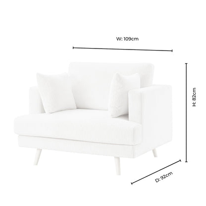 Sweden Loveseat - Rib Ecru - DUSK