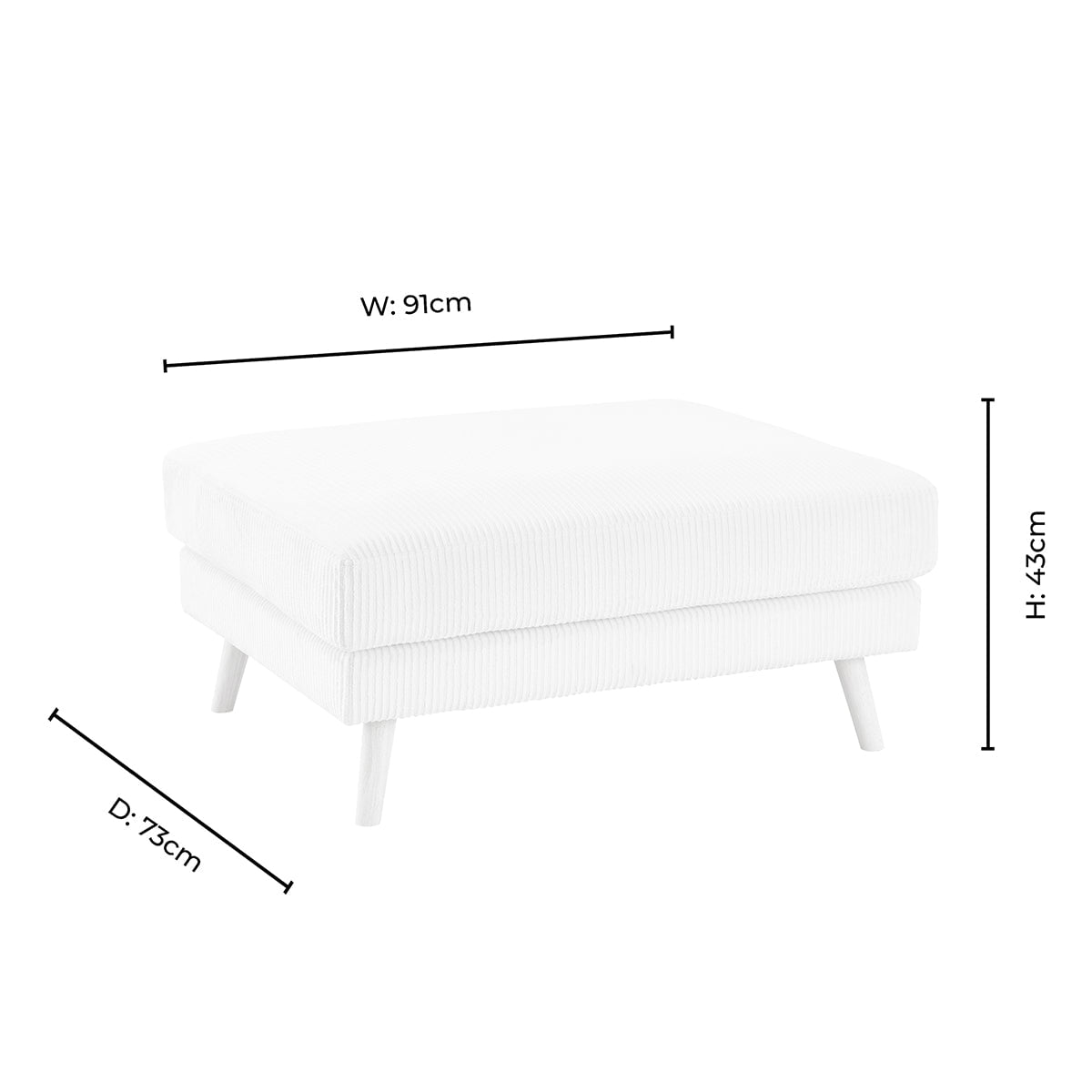 Sweden Pouffe - Rib Ecru - DUSK