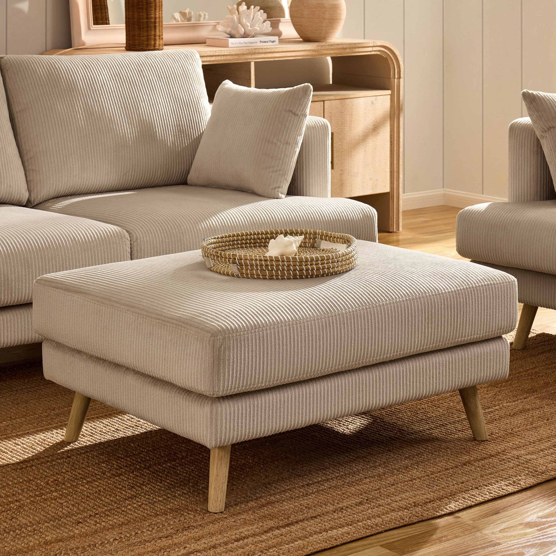 Sweden Pouffe - Rib Ecru - DUSK