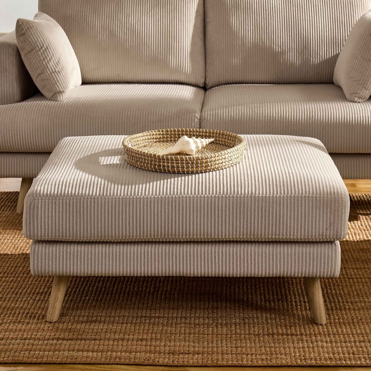 Sweden Pouffe - Rib Ecru - DUSK