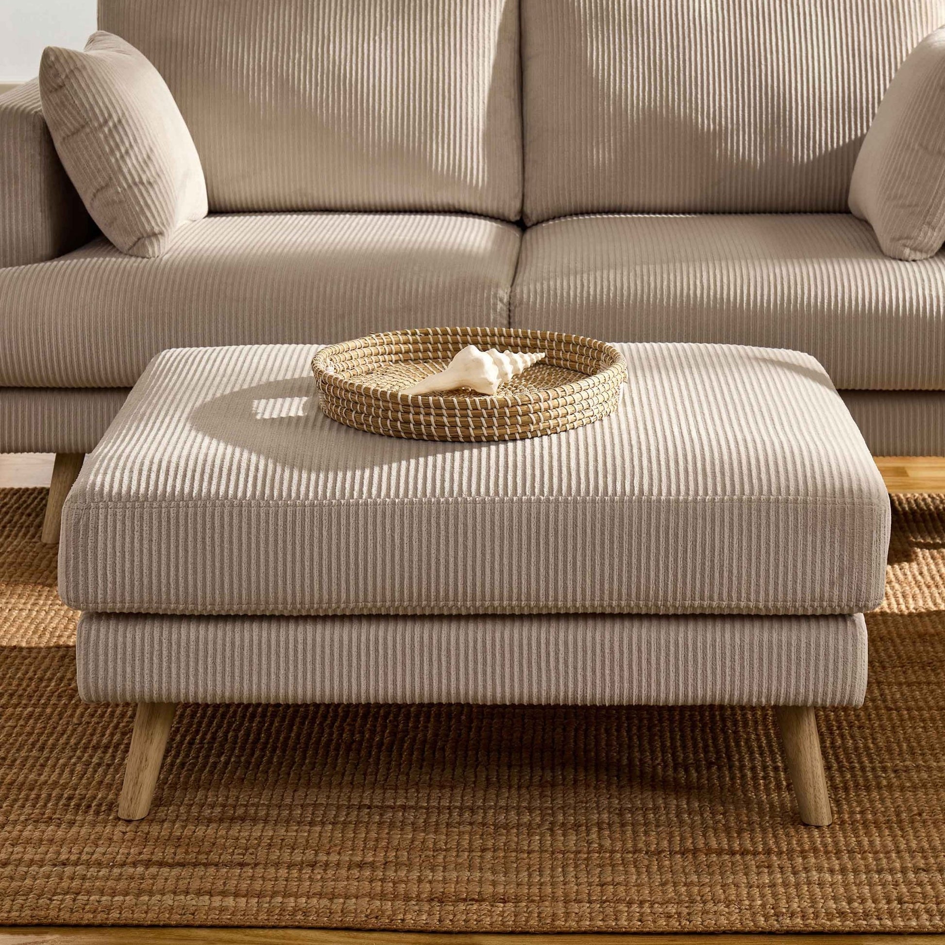 Sweden Pouffe - Rib Ecru - DUSK