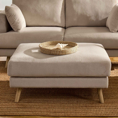 Sweden Pouffe - Rib Ecru - DUSK