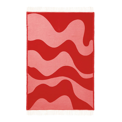 Swirl Contrast Pattern Sofa Throw - Pink/Red - DUSK