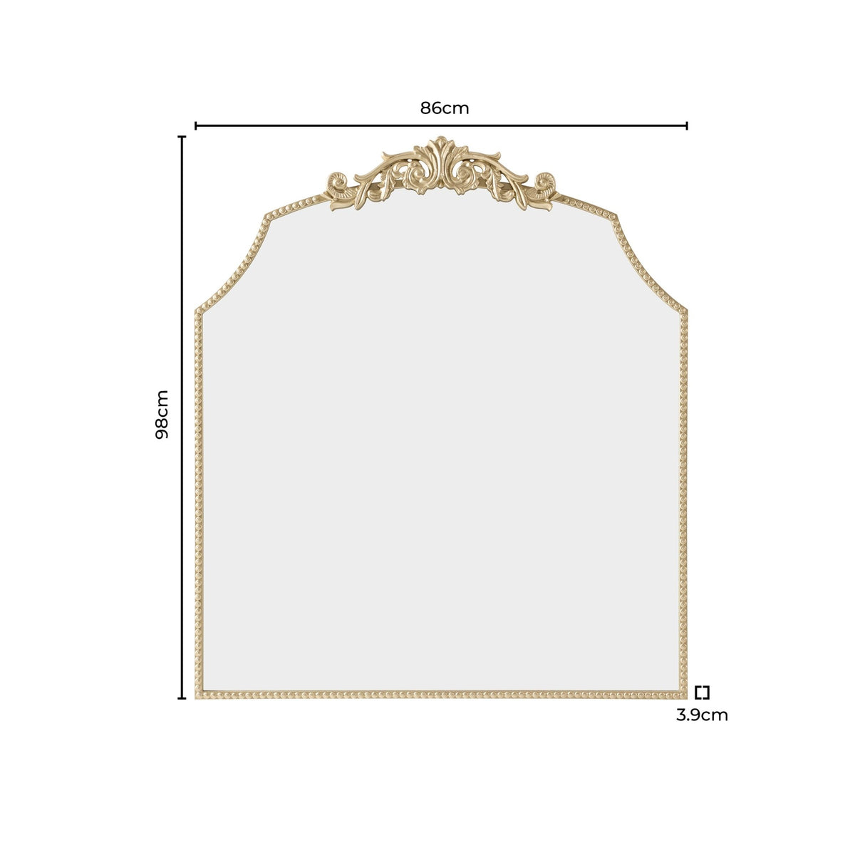 Sylvie Traditional Arched Mirror - Gold - DUSK