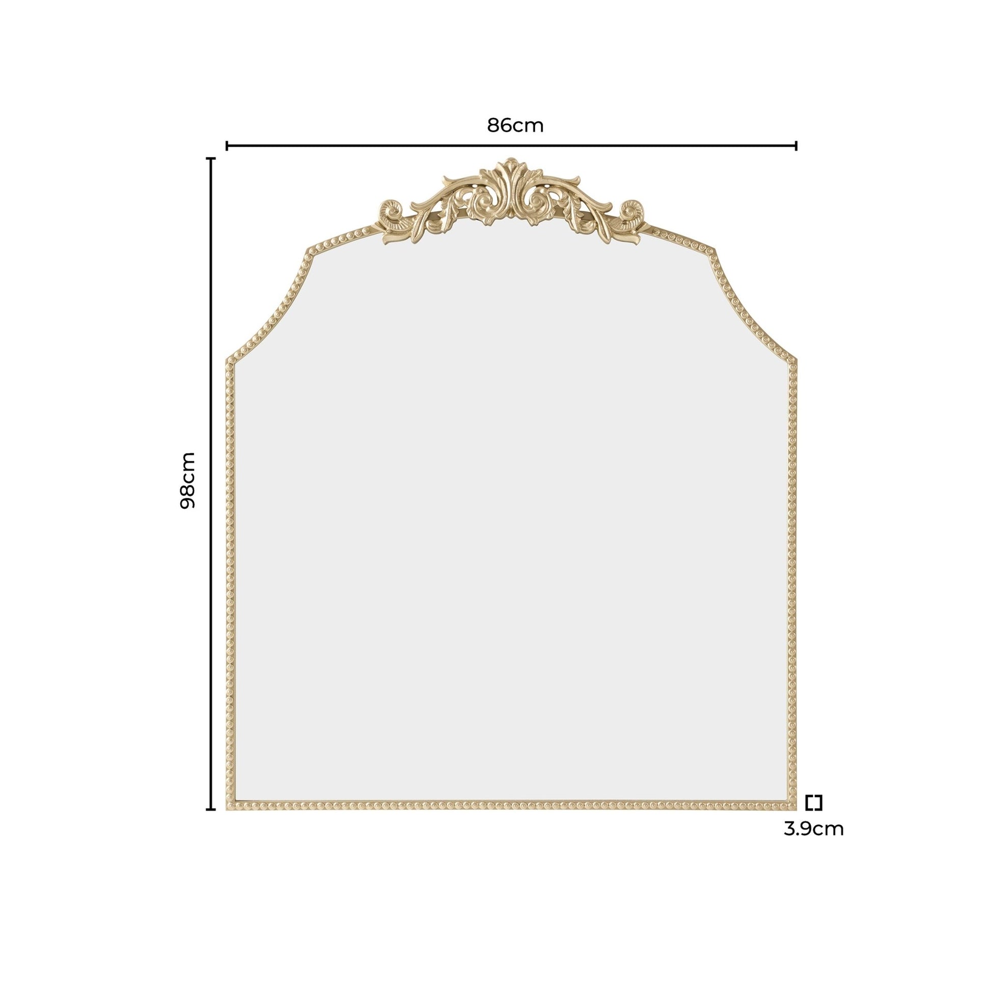 Sylvie Traditional Arched Mirror - Gold - DUSK