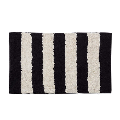 Symi Wide Stripe Bath Mat - Black/ White - DUSK
