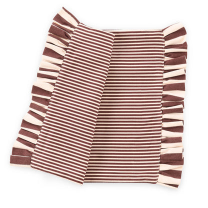 Tabitha Striped Frill Edge Table Runner - Pink - DUSK