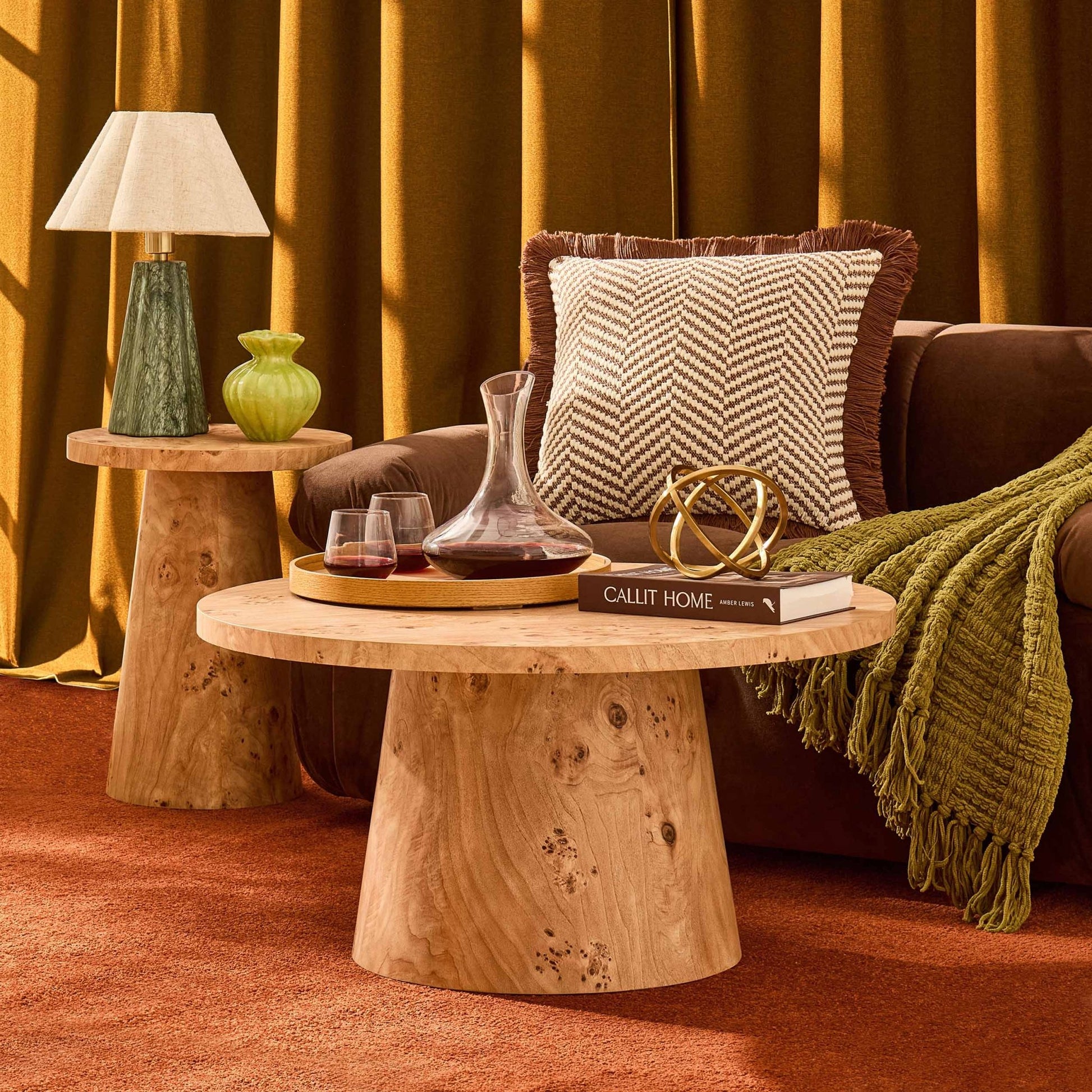 Talia Coffee Table - Light Burl Effect - DUSK