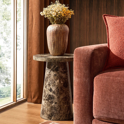 Talia Side Table - Dark Marble Effect - DUSK