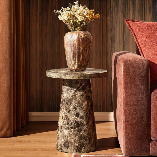 Talia Side Table - Dark Marble Effect - DUSK