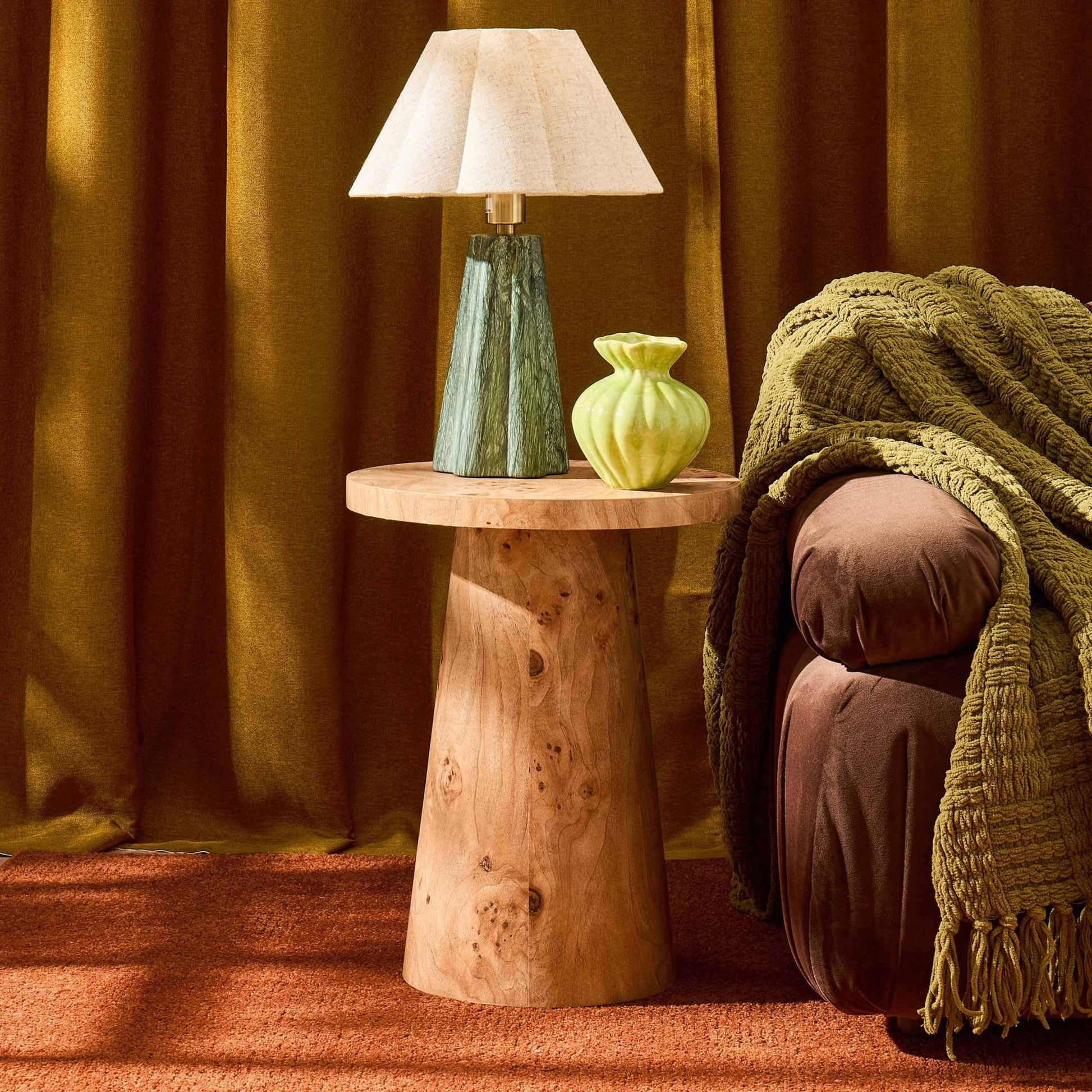 Talia Side Table - Light Burl Effect - DUSK