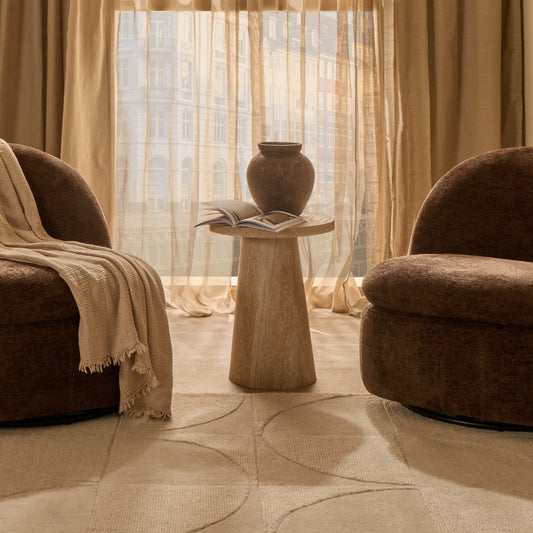 Talia Side Table - Stone Marble Effect - DUSK