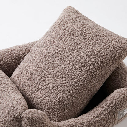 Teddy Basket Dog Bed - Taupe - DUSK