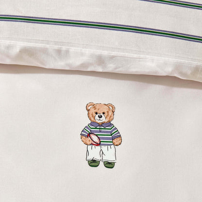 Teddy Bear 100% Cotton Duvet Cover & Pillowcase set - Natural - DUSK