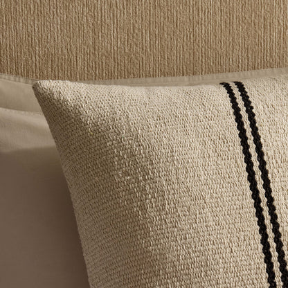 Textured Double Stripe Knit Sofa Cushion Cover - White/Black - DUSK