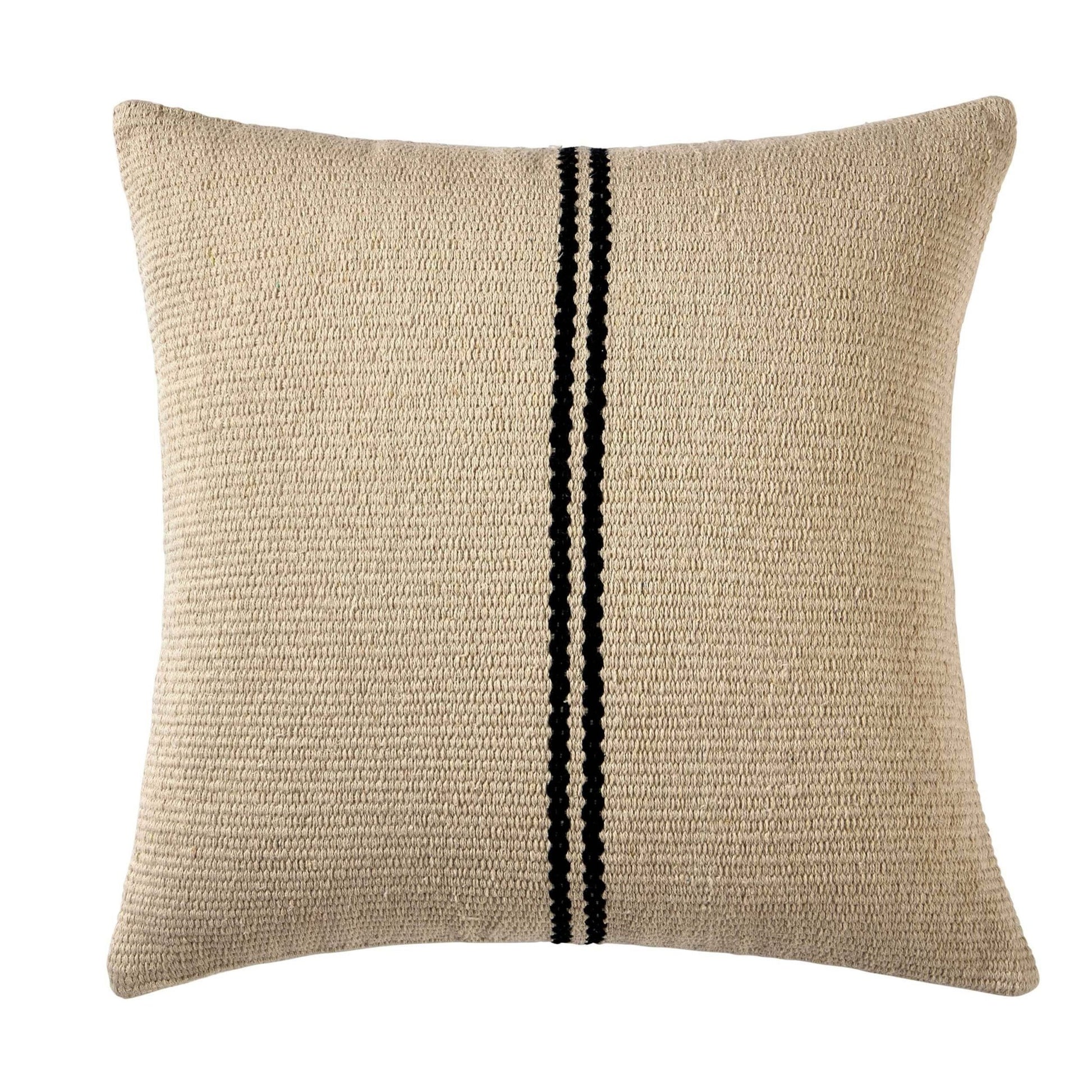Textured Double Stripe Knit Sofa Cushion Cover - White/Black - DUSK