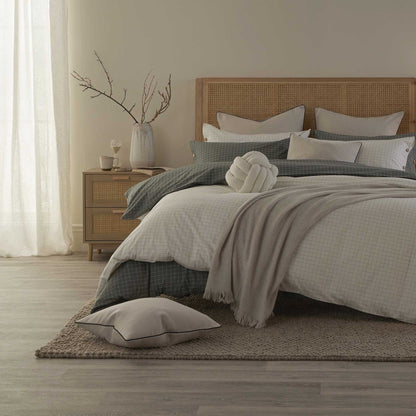 Thea Duvet Cover & Pillowcase Set - Off White/Black - DUSK