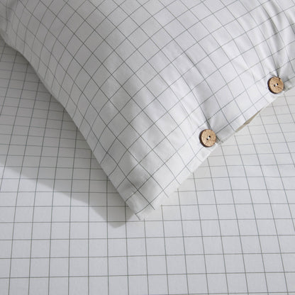 Thea Duvet Cover & Pillowcase Set - Off White/Black - DUSK
