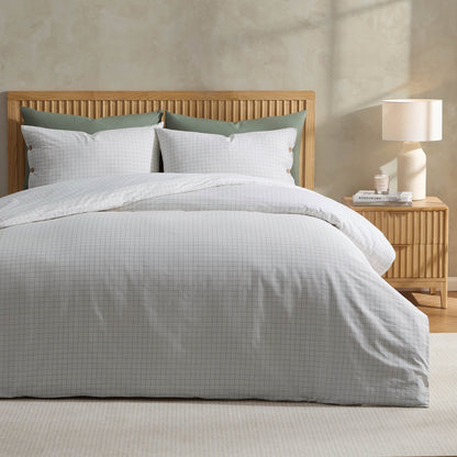 Thea Duvet Cover & Pillowcase Set - Off White/Black - DUSK