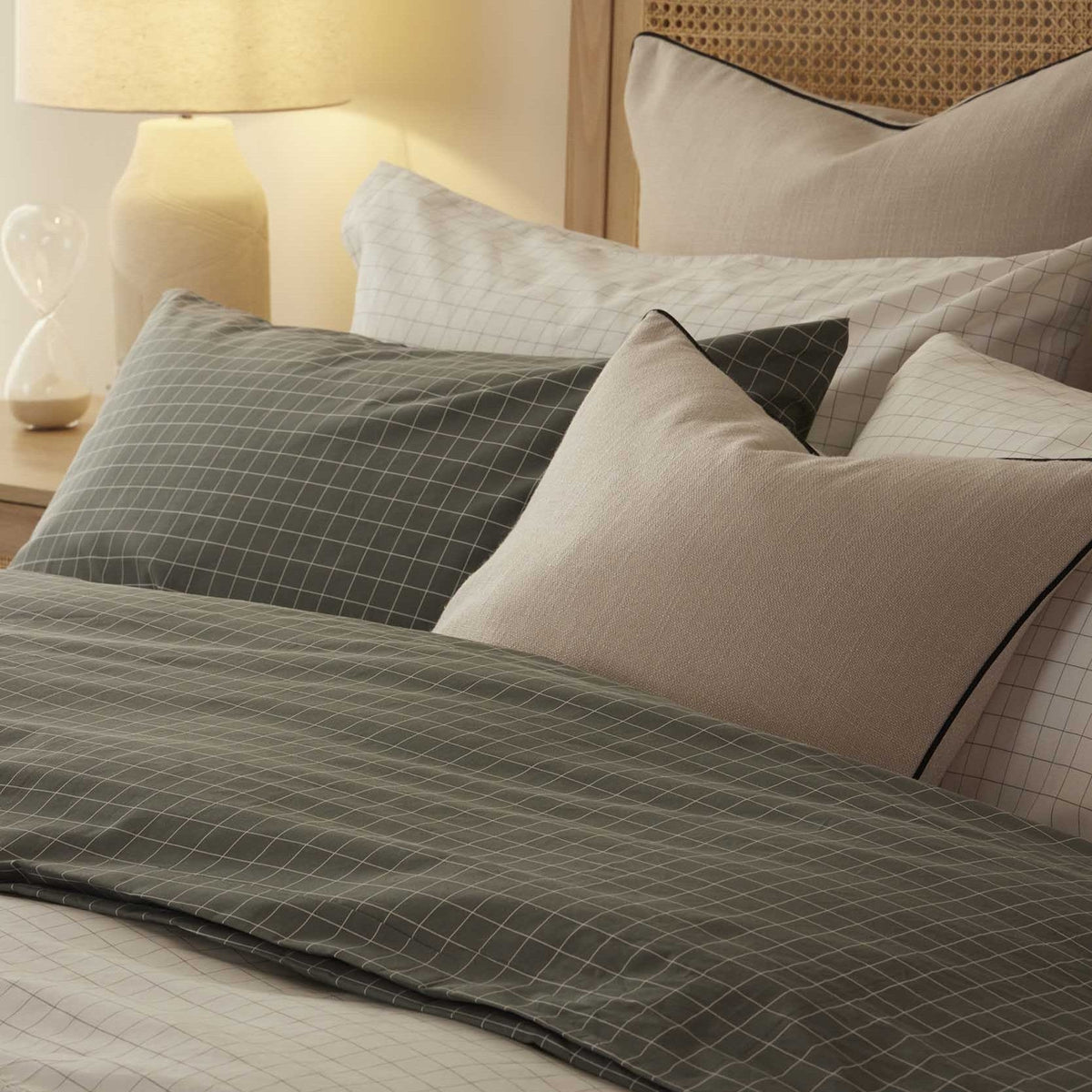 Thea Duvet Cover & Pillowcase Set - Pewter Green - DUSK