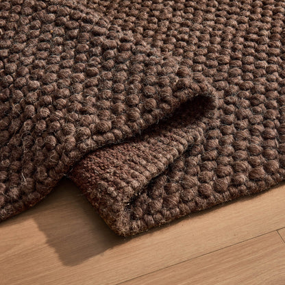 Theo Handwoven Wool Rug - Chocolate - DUSK