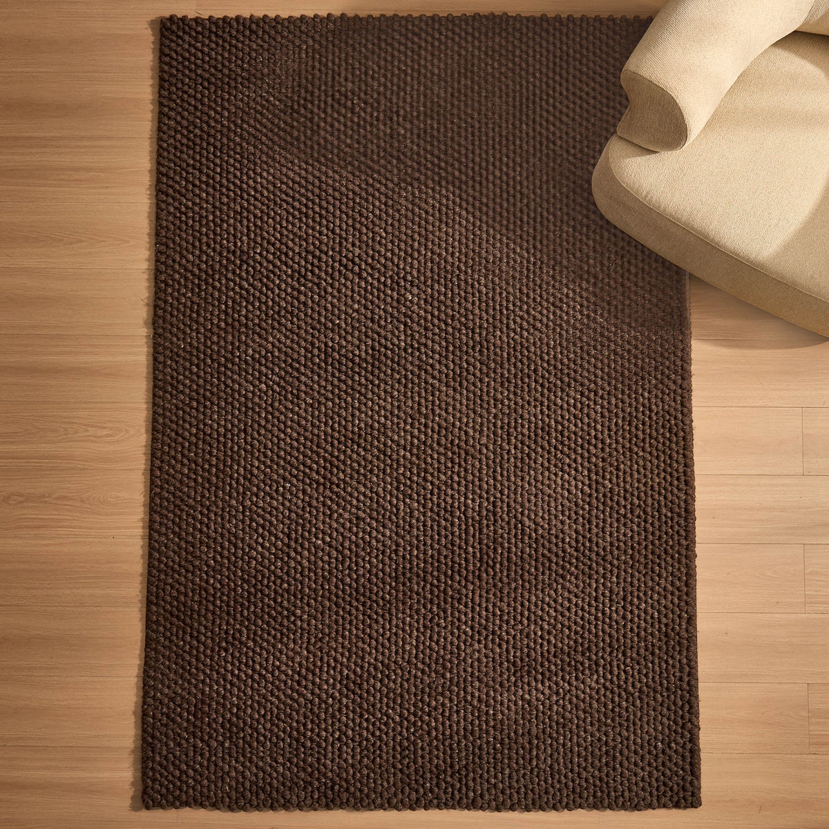 Theo Handwoven Wool Rug - Chocolate - DUSK