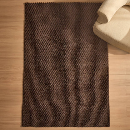 Theo Handwoven Wool Rug - Chocolate - DUSK