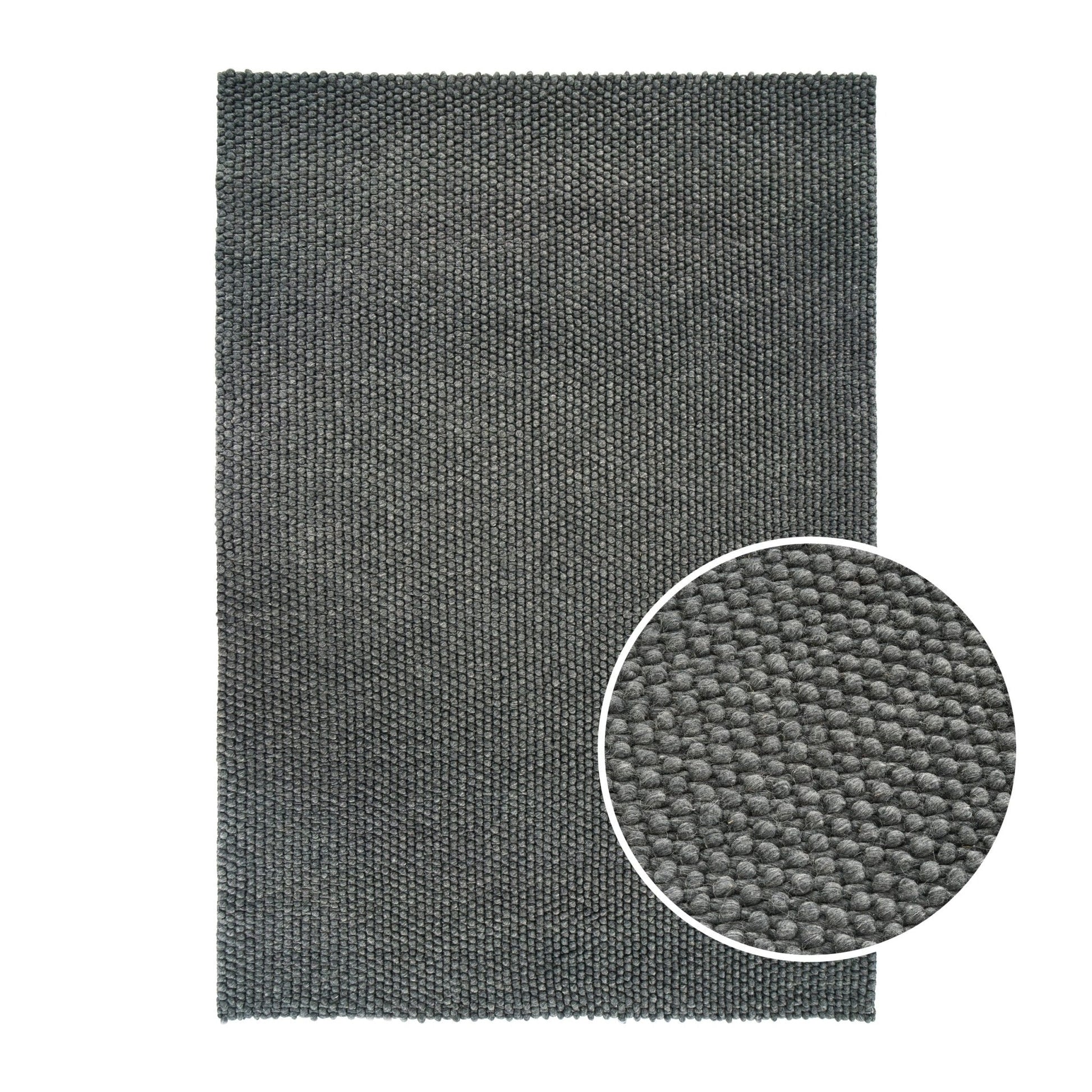 Theo Wool Bobble Rug - Charcoal - DUSK