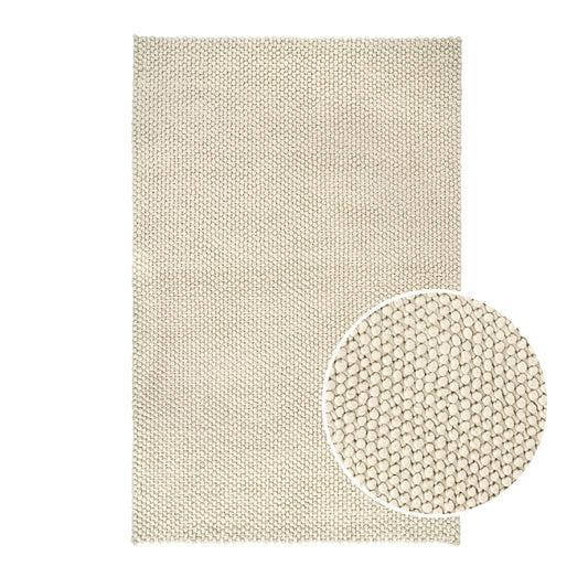 Theo Wool Bobble Rug - White - DUSK