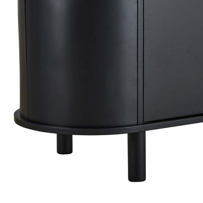 Tilda 2 Door Sideboard - Black/ Marble Top - DUSK