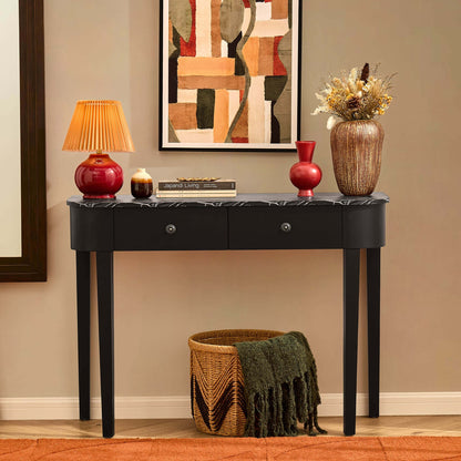 Tilda Console Table - Black/Marble Top - DUSK