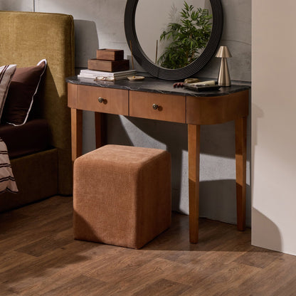 Tilda Console Table - Mid Wood/Marble Top - DUSK