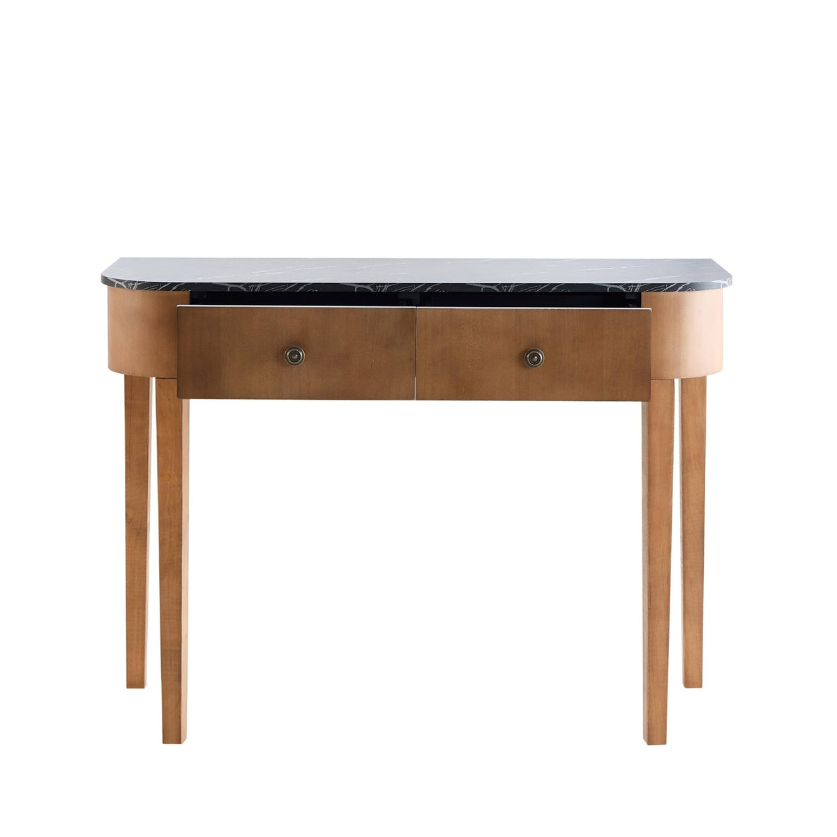 Tilda Console Table - Mid Wood/Marble Top - DUSK