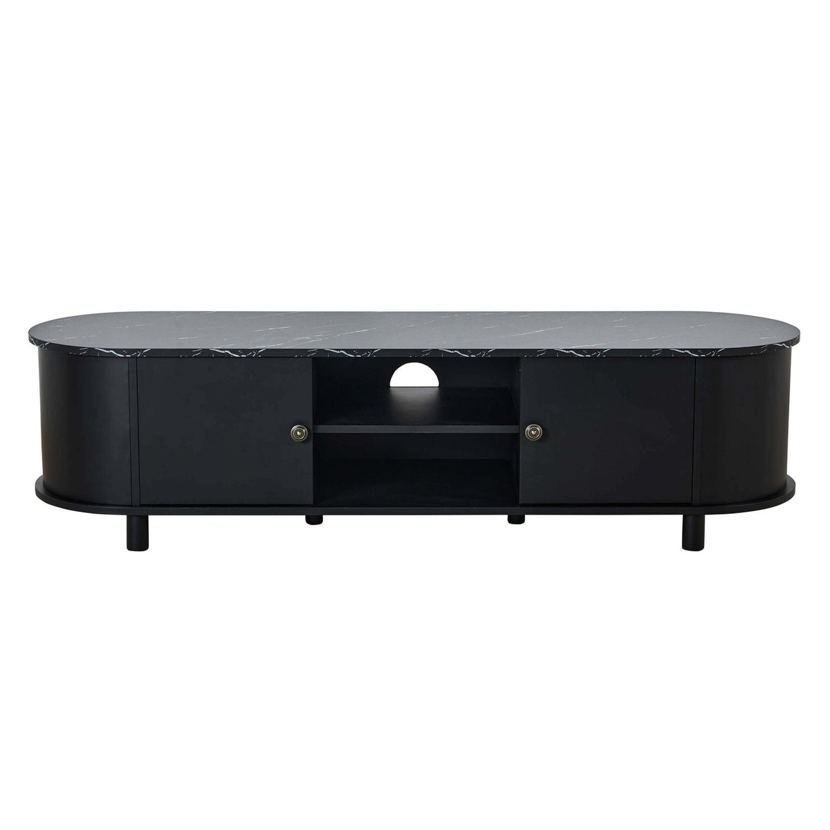Tilda Tv Unit for TVs up to 65" - Black/Marble Top - DUSK