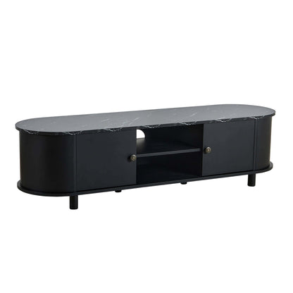 Tilda Tv Unit for TVs up to 65" - Black/Marble Top - DUSK