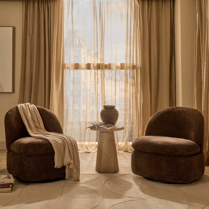 Tilly Swivel Accent Chair - Textured Cappuccino - DUSK