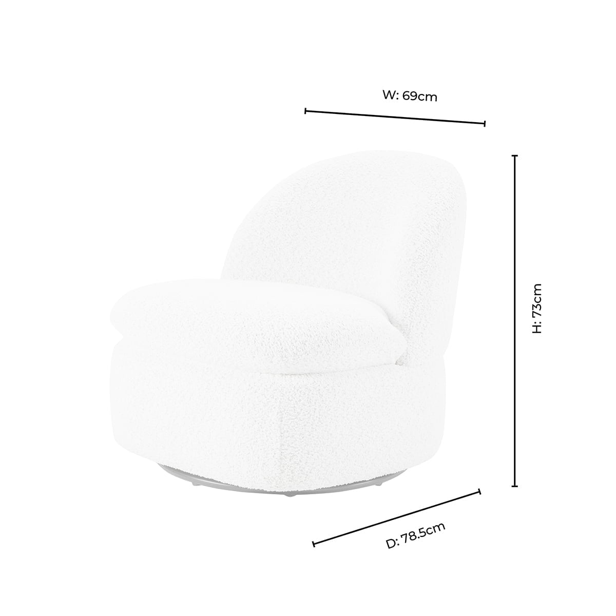 Tilly Swivel Accent Chair - Textured Cappuccino - DUSK