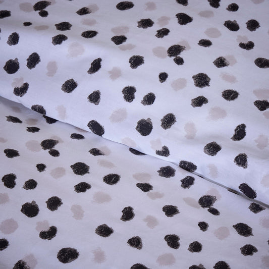 Tisno Dotted Duvet Cover Set - White/Black - DUSK